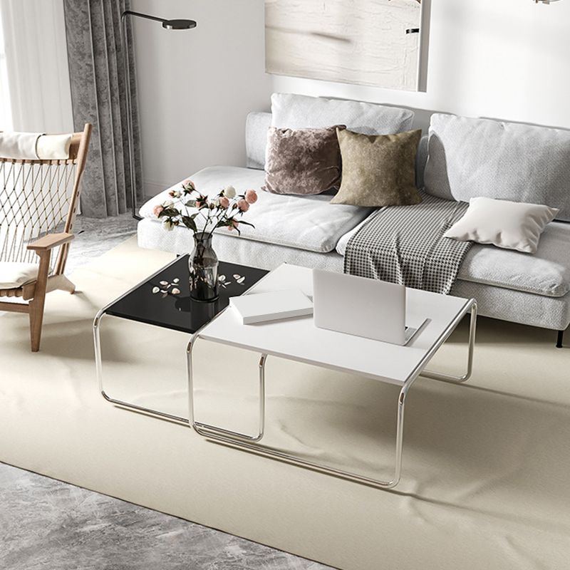 Square Steel Sled Coffee Table Modern 2 Nesting Cocktail Table Clearhalo 'Coffee & Accent Tables' 'Coffee Tables' 'coffee_tables' 'furn' 'furn_coffee_tables' 'Furniture' 'Living Room Furniture' 1200x1200_5253fff6-465e-40b9-9f8b-45230b1c418c