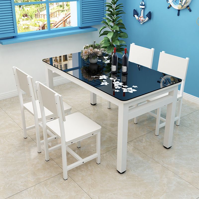 Metal Modern Rectangle Dining Table Glass Top Table for Dining Room and Kitchen Clearhalo 'Dining Tables & Seating' 'Dining Tables' 'dining_table' 'furn' 'furn_dining_table' 'Furniture' 'furniture_dining_table' 'Kitchen & Dining Furniture' 'kitchen' 'kitchen_dining_table' 1200x1200_52545e2a-ed6f-4b15-9f9c-1e7457690c0b