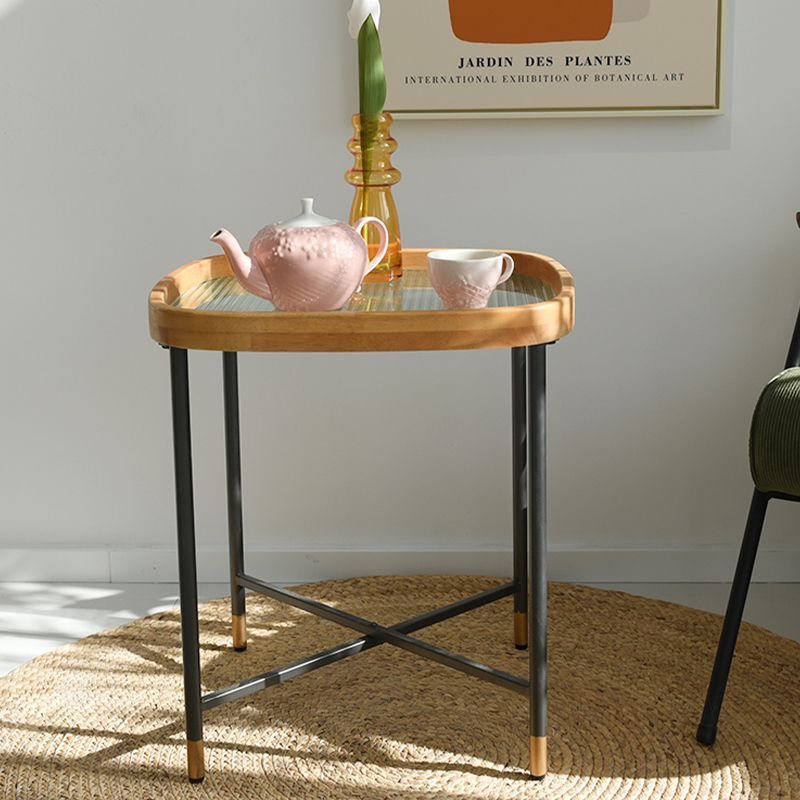 Modern Square Corner Table Cross Legs Side End Table for Living Room