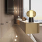 Glam – meuble TV en marbre blanc, Console de rangement fermée, support multimédia TV pour salon