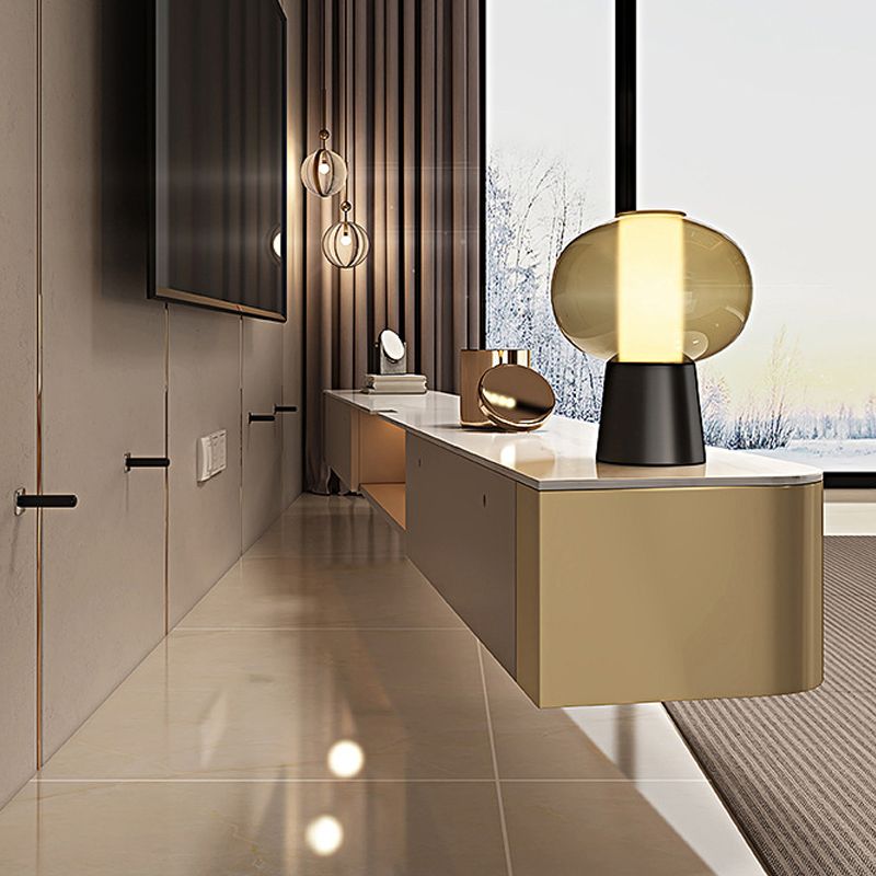 Glam – meuble TV en marbre blanc, Console de rangement fermée, support multimédia TV pour salon