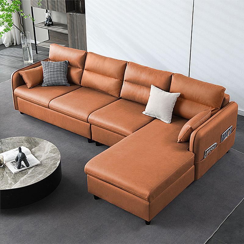 Modern Right Hand Facing Sofa Square Arm Modular Sectional with for Four People Clearhalo 'furn' 'furn_sectionals' 'Furniture' 'furniture_sectionals' 'kitchen' 'kitchen_sectionals' 'Living Room Furniture' 'Sectionals' 1200x1200_52565b90-3fe4-40f3-9903-d32679b9bd46