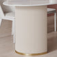 Mesa de comedor de piedra sinterizada de forma libre mesa blanca de lujo con pedestal doble