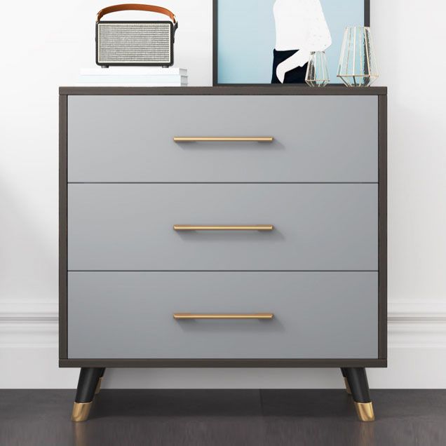 Grey Accent Chest with Solid Wood Straight Legs and Drawers Chest