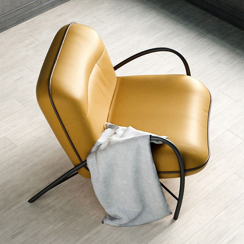 Contemporary Accent Armchair Modern Upholstered Accent Chair in Yellow Clearhalo 'Accent Chairs' 'accent_chairs' 'Chairs & Seating' 'furn' 'furn_accent_chairs' 'Furniture' 'Living Room Furniture' 1200x1200_52586faf-c431-43e5-84e1-ea85b5565389