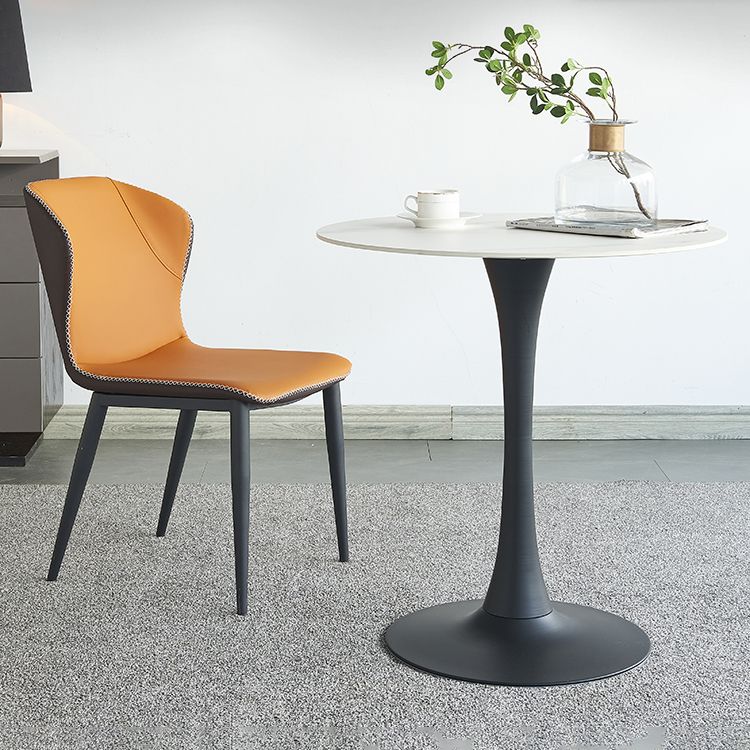 Round Dining Table Contemporary Style Stone Dining Site Table with Tulip Base Clearhalo 'Dining Tables & Seating' 'Dining Tables' 'dining_table' 'furn' 'furn_dining_table' 'Furniture' 'Kitchen & Dining Furniture' 1200x1200_5258884b-da0f-43b7-b8ab-6a847d1f24ca