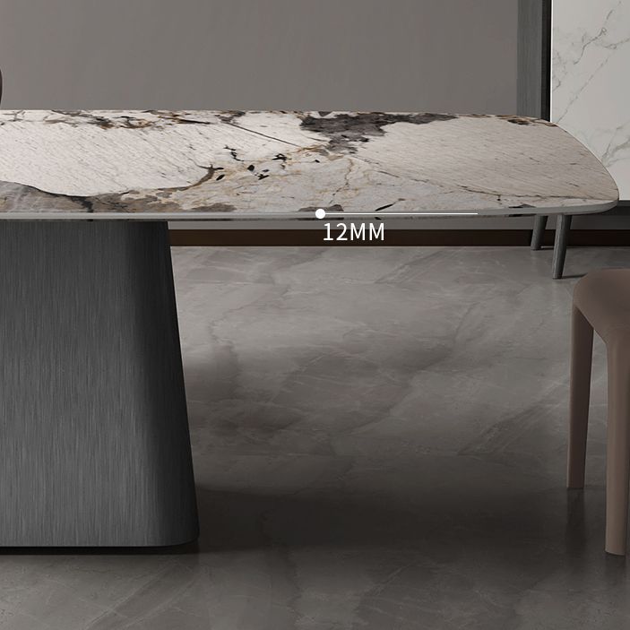 Rectangle Stone Dining Table Modern Dining Table with Pedestal Base Clearhalo 'Dining Tables & Seating' 'Dining Tables' 'dining_table' 'furn' 'furn_dining_table' 'Furniture' 'furniture_dining_table' 'Kitchen & Dining Furniture' 'kitchen' 'kitchen_dining_table' 1200x1200_52595668-92b8-476f-b354-bec50ea79127