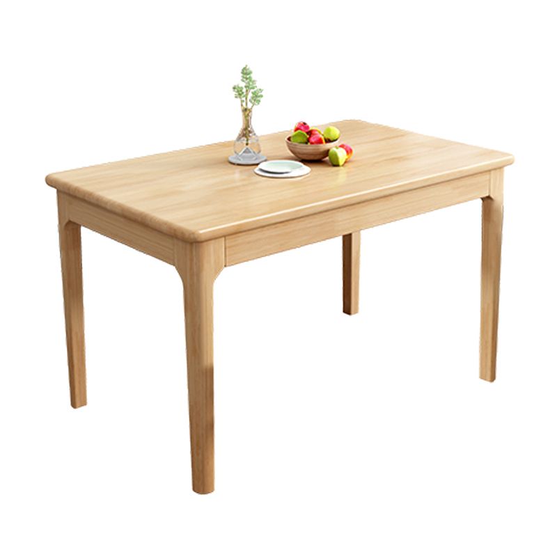 Modern Style Rubberwood Dining Table Rectangle Table with 4 Legs for Home Clearhalo ' dining_table' 'Dining Tables & Seating' 'Dining Tables' 'furn' 'furn_dining_table' 'Furniture' 'furniture_dining_table' 'Kitchen & Dining Furniture' 'kitchen&dining_furn' 'kitchen' 'kitchen_dining_table' 1200x1200_525a1281-6e62-4f65-9952-73a5ab77d734