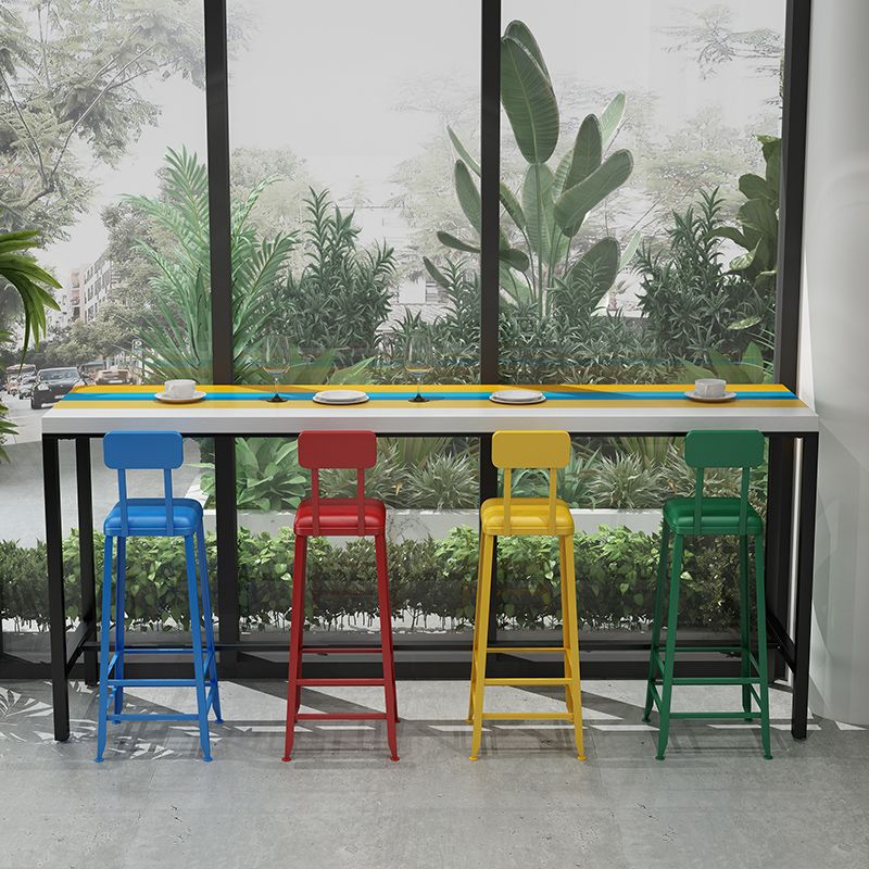 Moderne 1/5/9 Stück Stangen Tisch Set Rechteck Kiefer Holzschalter mit hohen Stühlen