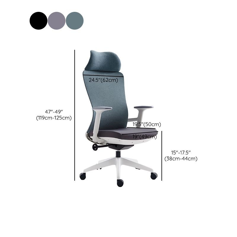 Silla de oficina moderna, altura ajustable del asiento, brazos fijos, silla de escritorio deslizante con ruedas