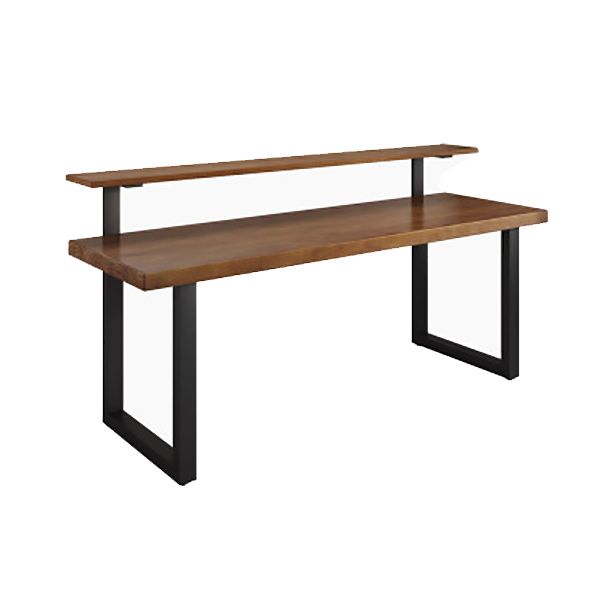 Home Computer Desk Brown Metal Sled Bein Beinstudienschreibtisch für Büro