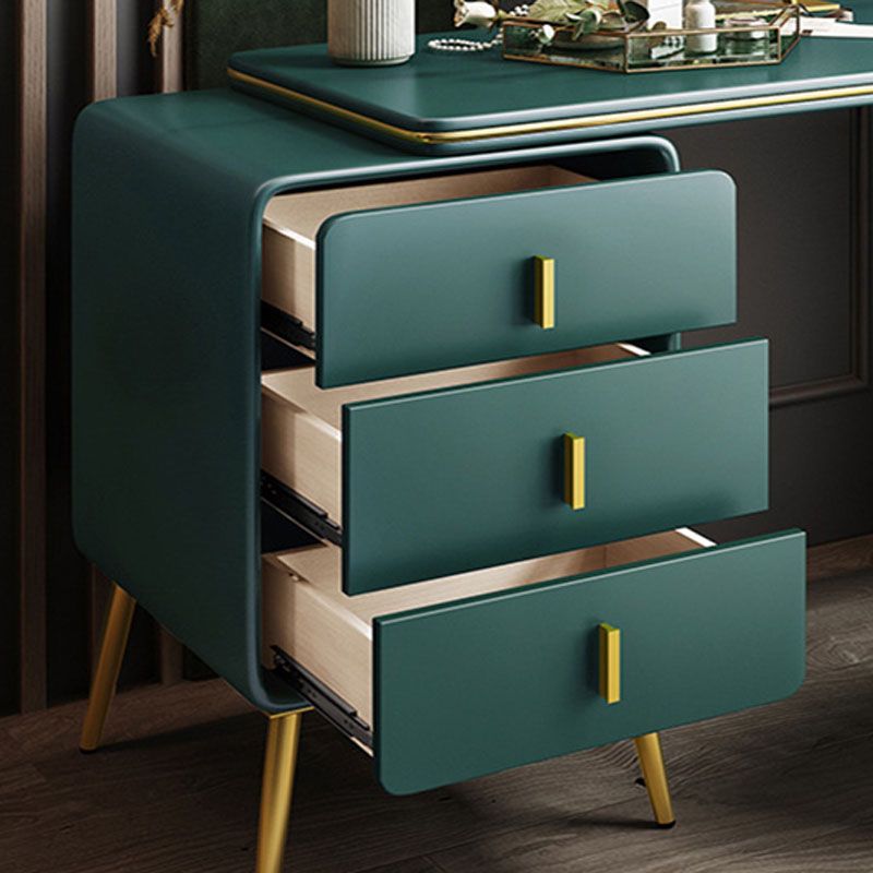 Vanity di trucco verde con 3 cassetti di stoccaggio da 18,89 "Capestre in pelle ampia