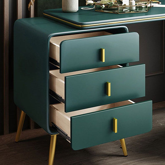 Vanity di trucco verde con 3 cassetti di stoccaggio da 18,89 "Capestre in pelle ampia