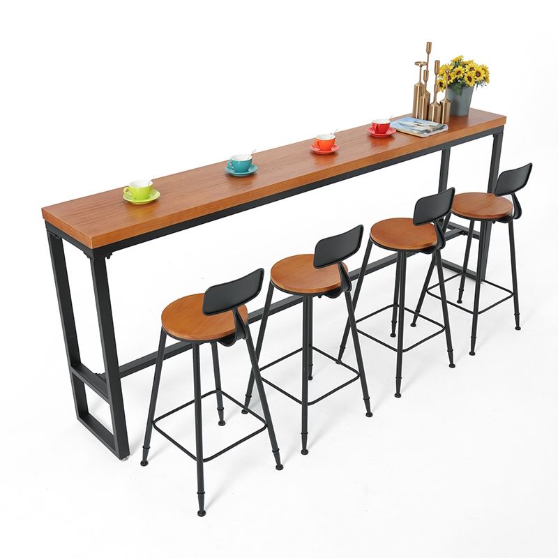 Trestle Solid Wood Counter Set 1/2/5 Pieces Natural Glam Indoor Table and Stool Set Clearhalo 'Bar Furniture' 'furn' 'furn_home_bar_bar_sets' 'Furniture' 'Home Bars & Bar Sets' 'home_bar_bar_sets' 'Kitchen & Dining Furniture' 1200x1200_5260a262-3b83-43e0-aa51-190a21c02d65