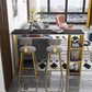 Glam Marble Bar Table with Rectangle Table Top Double Pedestal Table with 42-inch Height Clearhalo 'Bar Furniture' 'Bar Tables' 'bar_tables' 'furn' 'furn_bar_tables' 'Furniture' 'furniture_bar_tables' 'Kitchen & Dining Furniture' 1200x1200_5261a18c-4a64-4c1f-8f66-2714f3cdc70a