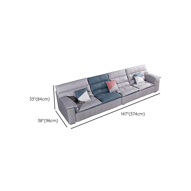 Scandinavische grijze sectionele zitbank met 3/4 zitplaatsen en bovenarm