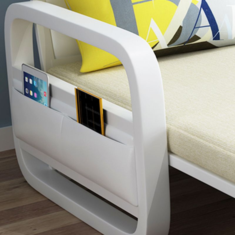 Contemporary Square Arm Convertible Cotton Blend Bed Sofa Couch in Grey Clearhalo 'furn' 'furn_sofas' 'Furniture' 'Living Room Furniture' 'Sofa' 'sofas' 1200x1200_52638d0c-a139-4aab-8789-08f18f5f6a48