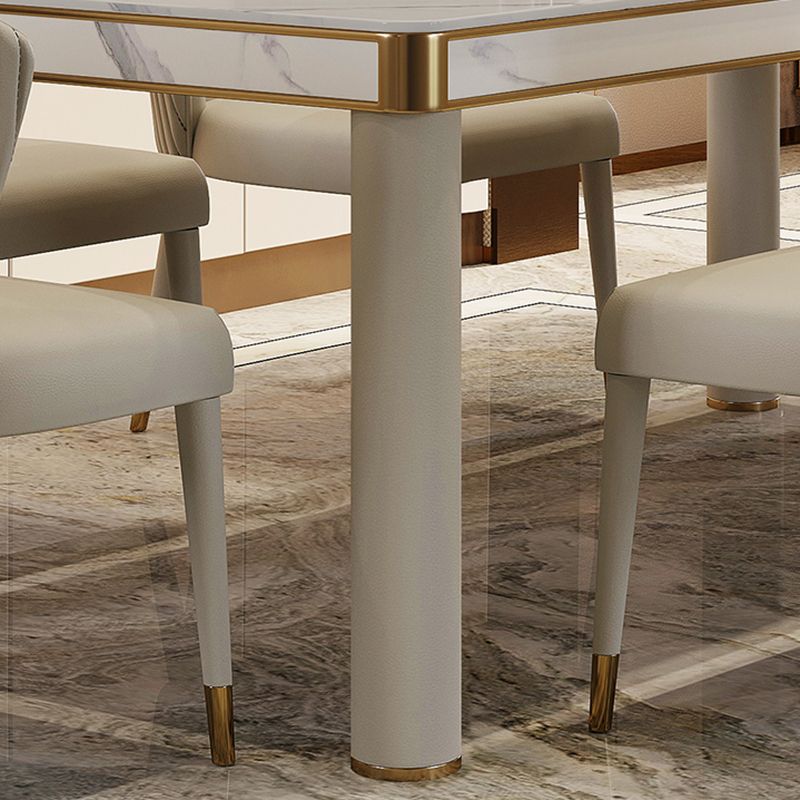 Luxury Sintered Stone Dining Table 4 Legs Base Scratch Resistant Rectangle Table for Home Clearhalo ' dining_table' 'Dining Tables & Seating' 'Dining Tables' 'furn' 'furn_dining_table' 'Furniture' 'furniture_dining_table' 'Kitchen & Dining Furniture' 'kitchen&dining_furn' 'kitchen' 'kitchen_dining_table' 1200x1200_5263faab-f356-40ed-a60f-5bf4d5a74414