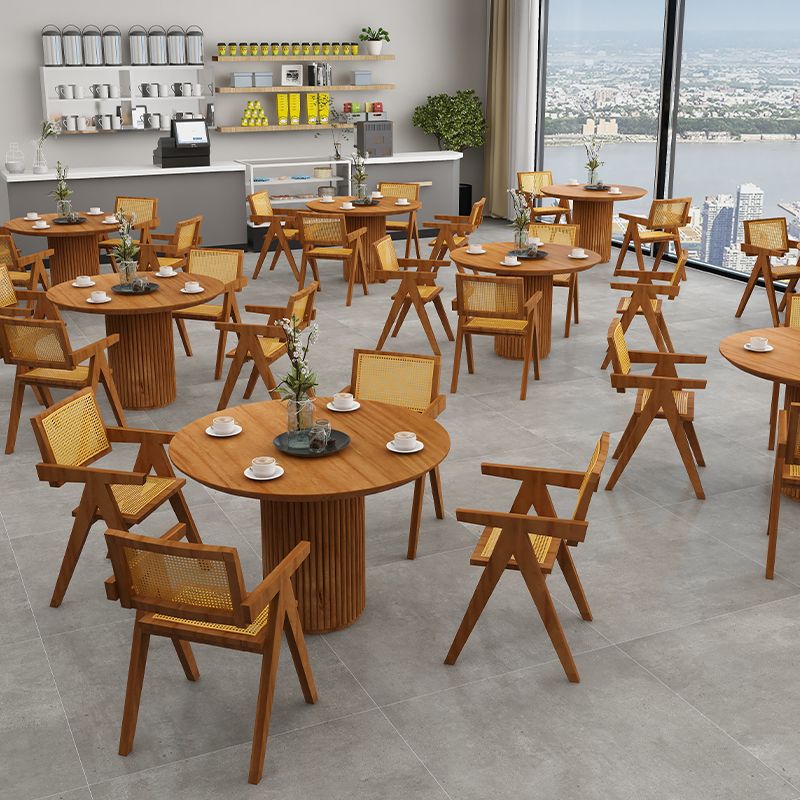 Modern Pedestal Casual Dining Table Round Solid Wood Dinner Table Kitchen Home Clearhalo 'Dining Tables & Seating' 'Dining Tables' 'dining_table' 'furn' 'furn_dining_table' 'Furniture' 'furniture_dining_table' 'Kitchen & Dining Furniture' 'kitchen' 'kitchen_dining_table' 1200x1200_526515e1-d77c-4e26-a7d7-09a2ec700682