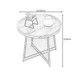 Stile moderno Black Metal Base Metal Bashing Wood/Walnut Oval/Round Table Top Side Table