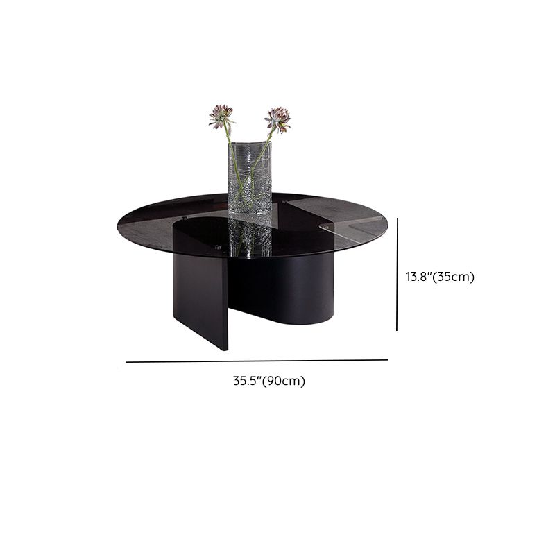 Ensemble de table basse sur pied en verre de table basse ronde moderne