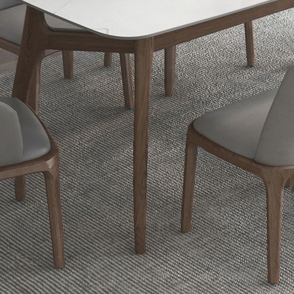 Modern Dining Table Set Sintered Stone Dining Table Rectangular Dining Table with Solid Wood Base Clearhalo 'Dining Room Sets' 'Dining Tables & Seating' 'dining_room_set' 'furn' 'furn_dining_room_set' 'Furniture' 'furniture_dining_room_set' 'Kitchen & Dining Furniture' 'kitchen&dining_furn' 'kitchen' 1200x1200_52689c41-78c1-41b0-a123-57aa943cdeb7