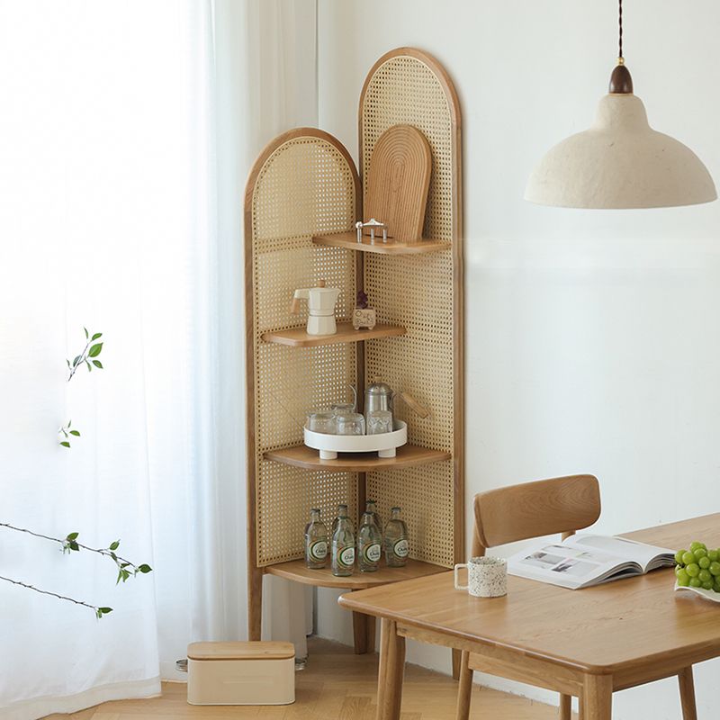 Hoek houten 4-laags plank hedendaagse boekenkast met planken