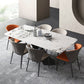 Industrial Sintered Stone Dining Table Single Pedestal Base Rectangle Table for Home Clearhalo ' dining_table' 'Dining Tables & Seating' 'Dining Tables' 'furn' 'furn_dining_table' 'Furniture' 'furniture_dining_table' 'Kitchen & Dining Furniture' 'kitchen&dining_furn' 'kitchen' 'kitchen_dining_table' 1200x1200_5268dd0a-1b35-45a5-afbe-ff522efb6482
