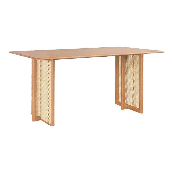 Contemporary Khaki Rectangle Dining Table Solid Wood Standard Dining Table for Kitchen Clearhalo ' dining_table' 'Dining Tables & Seating' 'Dining Tables' 'furn' 'furn_dining_table' 'Furniture' 'furniture_dining_table' 'Kitchen & Dining Furniture' 'kitchen&dining_furn' 'kitchen' 'kitchen_dining_table' 1200x1200_5269e250-cbe0-49bb-8c8c-b13ed091134b