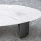 Table basse Glam de 15 po de hauteur, table de cocktail blanche simple en ardoise