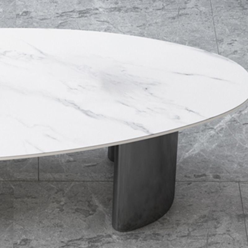 Table basse Glam de 15 po de hauteur, table de cocktail blanche simple en ardoise