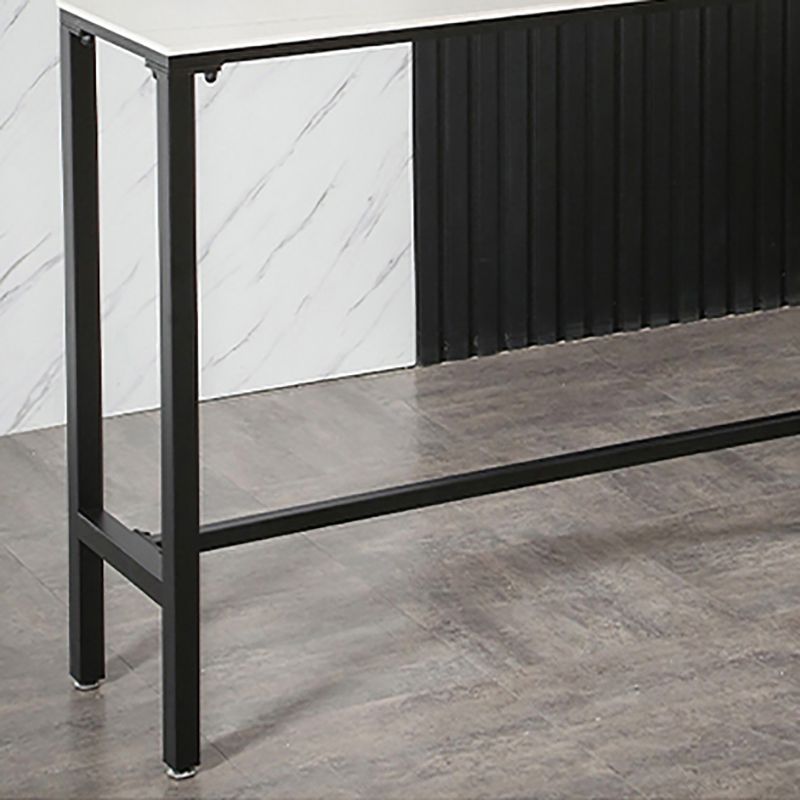 Industrial Stone Indoor Pub Bar Table Iron Trestle Pedestal Bar Dining Table Clearhalo 'Bar Furniture' 'Bar Tables' 'bar_tables' 'furn' 'furn_bar_tables' 'Furniture' 'furniture_bar_tables' 'Kitchen & Dining Furniture' 1200x1200_526a8a3f-7d3c-4721-8e83-0a68b76903a4