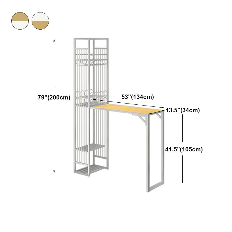 Glam Style Iron Bar Table 41.3"H Bistro Table with Wine Rack for Living Room Clearhalo 'Bar Furniture' 'Bar Tables' 'bar_tables' 'furn' 'furn_bar_tables' 'Furniture' 'furniture_bar_tables' 'Kitchen & Dining Furniture' 1200x1200_526ab6aa-c700-44f7-accf-daeb81a898e4