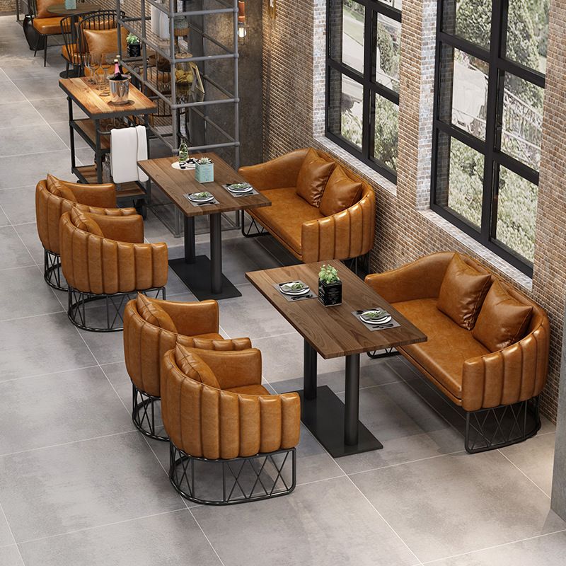 Industrial Dining Room Table Solid Wood Table with Black Base for Home Kitchen Dinner Clearhalo ' dining_table' 'Dining Tables & Seating' 'Dining Tables' 'furn' 'furn_dining_table' 'Furniture' 'furniture_dining_table' 'Kitchen & Dining Furniture' 'kitchen&dining_furn' 'kitchen' 'kitchen_dining_table' 1200x1200_526b89b9-d863-420e-9217-b22a9b40e7e2