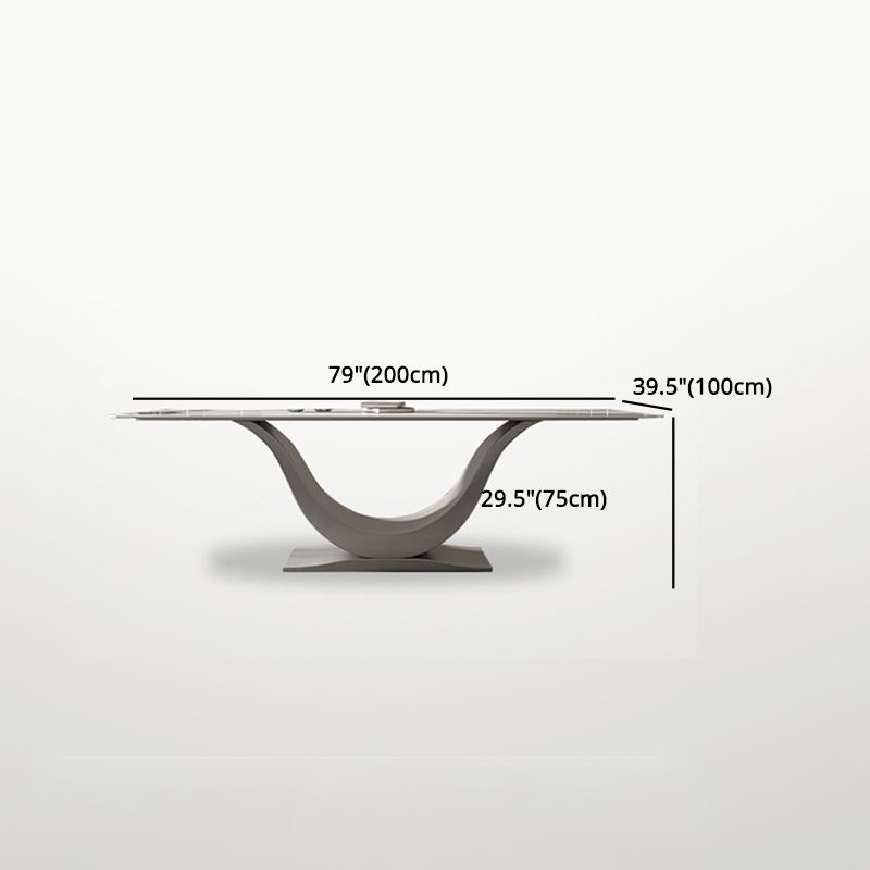 Designer Style Stone Top Dining Set Rectangle 1/3/4/5/7 Pieces Dining Room Table Set Clearhalo 'Dining Room Sets' 'Dining Tables & Seating' 'dining_room_set' 'furn' 'furn_dining_room_set' 'Furniture' 'furniture_dining_room_set' 'Kitchen & Dining Furniture' 1200x1200_526c646a-6f55-4cb9-9aa6-0adae357c995