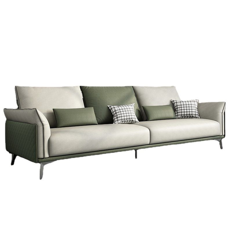Contemporary Color Block Sofa Stain Resistant Flared Arm Sofa