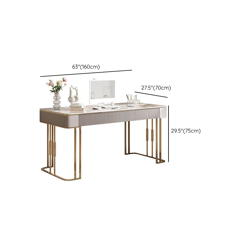 Simple Style Gold Base Office Desk Rectangular Home Writing Desk Clearhalo 'furn' 'furn_office_desk' 'Furniture' 'Office Desks' 'Office Furniture' 'office_desk' 1200x1200_526e7af4-a5b8-49f6-8296-d898605ae26d
