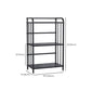 Contemporary Metal Bookshelf Black Etagere Shelf Bookcase for Study Room
