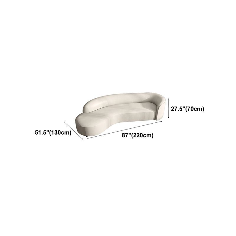 51 Inch One Arm Sectionals, Tight Back Curved Sectional Sofa for Living Room