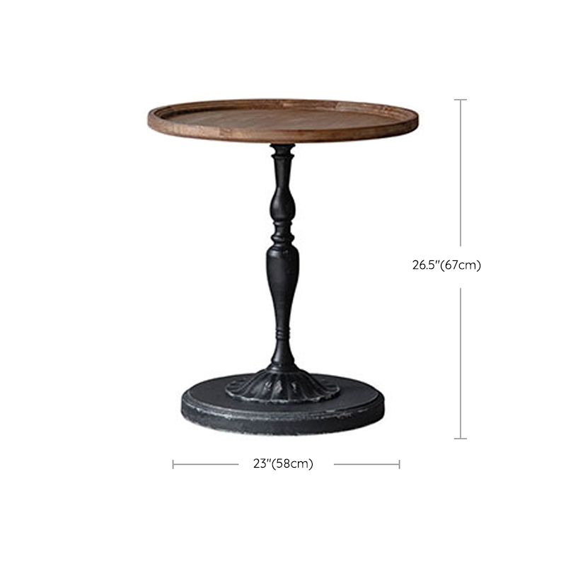 Houten en metalen zijkant snacktafel rustieke stijl massieve houten eindtafel