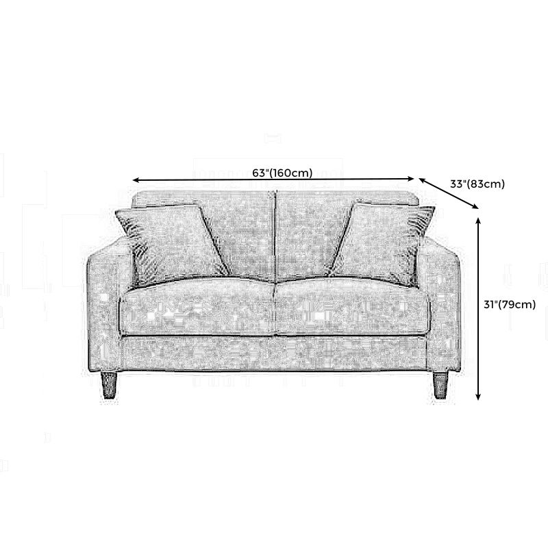Contemporary 2-seat Sofa Square Arm Settee with Removable Cushions Clearhalo 'furn' 'furn_sofas' 'Furniture' 'furniture_sofas' 'Living Room Furniture' 'Sofa' 'sofas' 1200x1200_52745978-8d4d-4d35-b2e2-9d5c5b384742