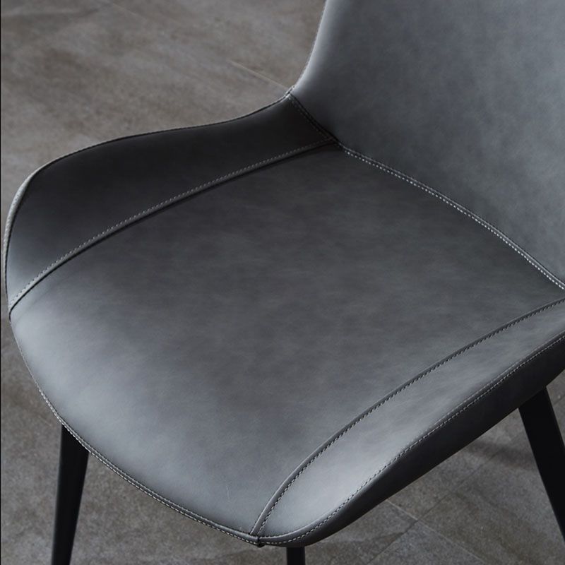 Industrial Arm Solid Back Dining Side Chair Faux Leather Side Chair Clearhalo ' kitchen&dining_furn' 'Dining Chairs' 'Dining Tables & Seating' 'dining_chair' 'furn' 'furn_dining_chair' 'Furniture' 'furniture_dining_chair' 'Kitchen & Dining Furniture' 'kitchen' 1200x1200_5274a4e2-97ef-46f7-9fa1-be284936120d