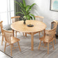 Moderne ronde uittrekbare eettafel van rubberhout met 4 poten