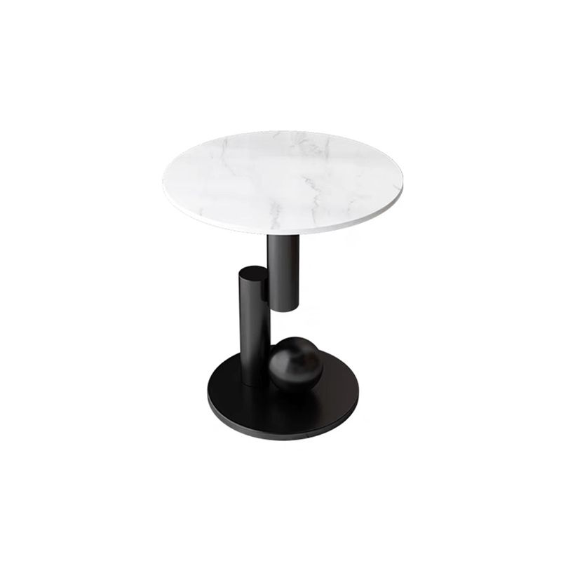 Style de style moderne Metal Top Slate Grey / Black Gold / White Round Table ronde