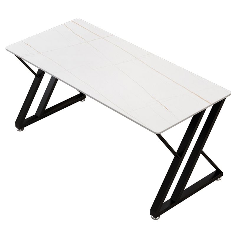 Rectangle Sintered Stone Two-Color Dining Table Simplicity Double Pedestal Table for Dining Room Clearhalo ' dining_table' 'Dining Tables & Seating' 'Dining Tables' 'furn' 'furn_dining_table' 'Furniture' 'furniture_dining_table' 'Kitchen & Dining Furniture' 'kitchen&dining_furn' 'kitchen' 'kitchen_dining_table' 1200x1200_52766023-df24-4405-a4c8-9c740c1397be