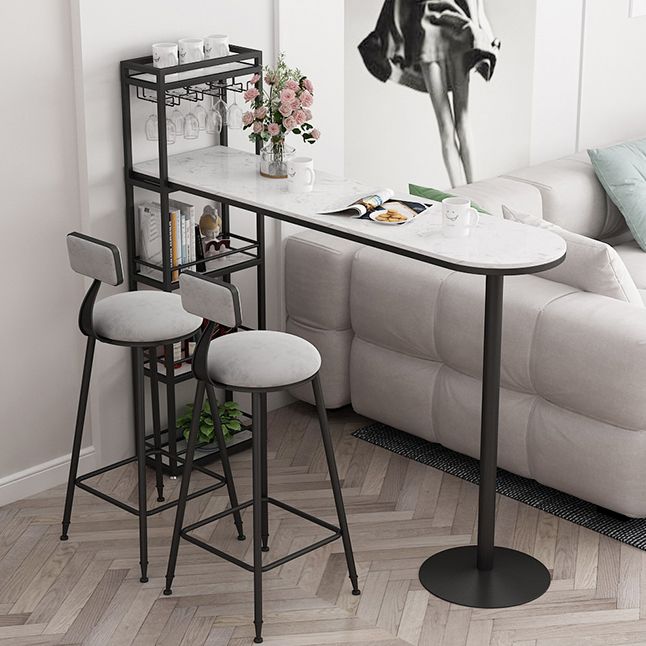 White Rectangle Bar Table Contemporary Bar Table with Sled Base Clearhalo 'Bar Furniture' 'Bar Tables' 'bar_tables' 'furn' 'furn_bar_tables' 'Furniture' 'furniture_bar_tables' 'Kitchen & Dining Furniture' 1200x1200_5276f26a-b1b9-43a4-bd9a-b346bd6d19c4