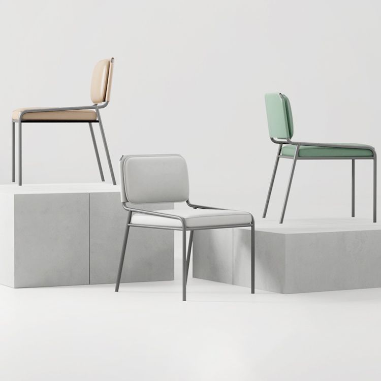 Modern Style Leather Open Back Upholstered Home Dining Side Chair Clearhalo 'Dining Chairs' 'Dining Tables & Seating' 'dining_chair' 'furn' 'furn_dining_chair' 'Furniture' 'Kitchen & Dining Furniture' 1200x1200_5277f372-b470-4bd4-bdfd-1081479b5f30