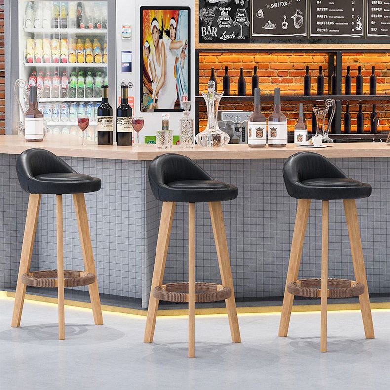 Scandinavian Home Solid Wood Bar Stool Matte Finish Footrest Stool Clearhalo 'Bar Furniture' 'Bar Stools' 'bar_stools' 'furn' 'furn_bar_stools' 'Furniture' 'furniture_bar_stools' 'Kitchen & Dining Furniture' 1200x1200_527ab668-e97b-466f-a9b5-67dc94959615