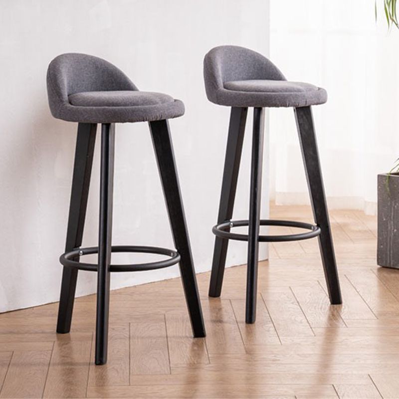 Modern Armless Backrest Counter Stool Rubber Wood kitchen Bar Stool with Cushion and Pedal Clearhalo 'Bar Furniture' 'Bar Stools' 'bar_stools' 'furn' 'furn_bar_stools' 'Furniture' 'furniture_bar_stools' 'Kitchen & Dining Furniture' 1200x1200_527b26bf-d412-4683-84b8-ca072cbbb09d