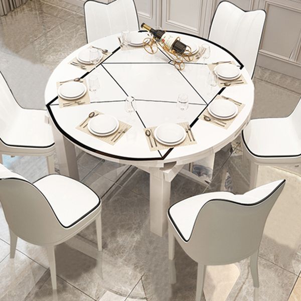 Table à manger extensible de bureau en verre moderne, base en chêne pour salle à manger